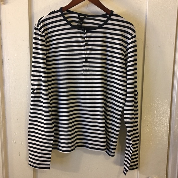 H&M Other - H&M Striped Henley Long Sleeve Shirt